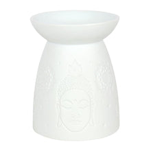Load image into Gallery viewer, White Ceramic Buddha Face Oil Burner