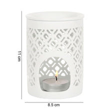 Load image into Gallery viewer, White Matte Lattice Cut Oil Burner
