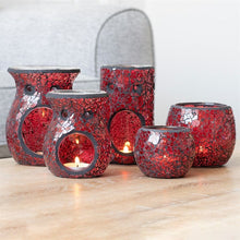 Load image into Gallery viewer, Red Pillar Crackle Glass Oil Burner