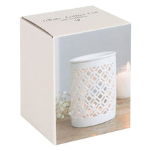 Load image into Gallery viewer, White Matte Lattice Cut Oil Burner