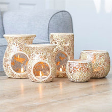 Load image into Gallery viewer, Small Gold Crackle Glass Oil Burner