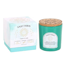 Load image into Gallery viewer, Sagittarius Ylang Ylang & Amber Gemstone Zodiac Candle
