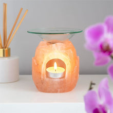 Load image into Gallery viewer, Lotus Flower Shaped Himalayan Salt Oil Burner