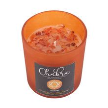 Load image into Gallery viewer, Sacral Chakra Orange Crystal Chip Candle