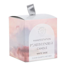 Load image into Gallery viewer, Positive Energy White Sage Crystal Chip Candle