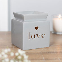 Load image into Gallery viewer, Grey Love Cut Out Oil Burner