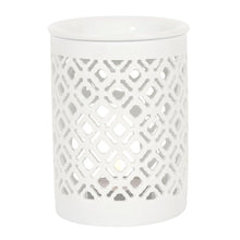 Load image into Gallery viewer, White Matte Lattice Cut Oil Burner