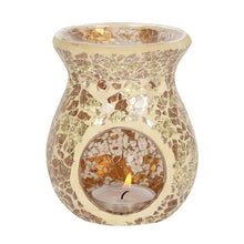 Load image into Gallery viewer, Small Gold Crackle Glass Oil Burner