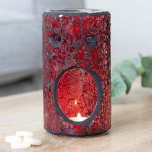 Load image into Gallery viewer, Red Pillar Crackle Glass Oil Burner