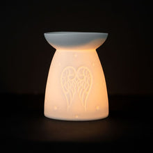 Load image into Gallery viewer, White Ceramic Angel Wings Oil Burner