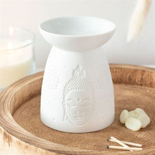Load image into Gallery viewer, White Ceramic Buddha Face Oil Burner