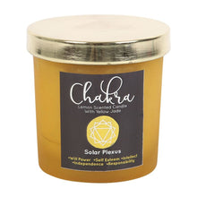 Load image into Gallery viewer, Solar Plexus Chakra Lemon Crystal Chip Candle