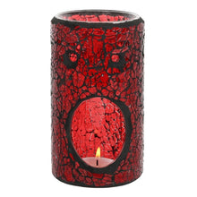 Load image into Gallery viewer, Red Pillar Crackle Glass Oil Burner