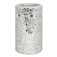 Load image into Gallery viewer, Silver Pillar Crackle Glass Oil Burner