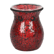 Load image into Gallery viewer, Large Red Crackle Glass Oil Burner