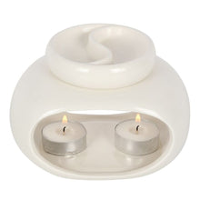 Load image into Gallery viewer, Off White Double Oil Burner
