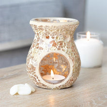 Load image into Gallery viewer, Small Gold Crackle Glass Oil Burner