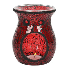 Load image into Gallery viewer, Large Red Crackle Glass Oil Burner