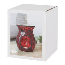 Load image into Gallery viewer, Large Red Crackle Glass Oil Burner