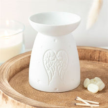 Load image into Gallery viewer, White Ceramic Angel Wings Oil Burner