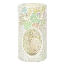 Load image into Gallery viewer, Pillar White Iridescent Crackle Oil Burner