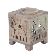 Load image into Gallery viewer, Carved Elephant Soapstone Oil Burner
