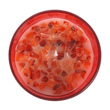 Load image into Gallery viewer, Root Chakra Strawberry Crystal Chip Candle