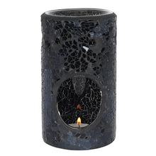 Load image into Gallery viewer, Black Crackle Glass Pillar Oil Burner