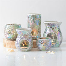 Load image into Gallery viewer, Pillar Light Blue Iridescent Crackle Oil Burner