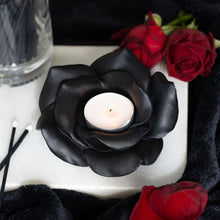 Load image into Gallery viewer, Black Rose Resin Tealight Candle Holder