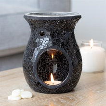 Load image into Gallery viewer, Large Black Crackle Oil Burner