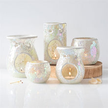 Load image into Gallery viewer, Pillar White Iridescent Crackle Oil Burner