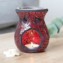 Load image into Gallery viewer, Small Red Crackle Glass Oil Burner