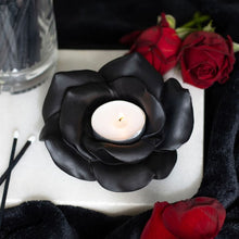 Load image into Gallery viewer, Black Rose Resin Tealight Candle Holder