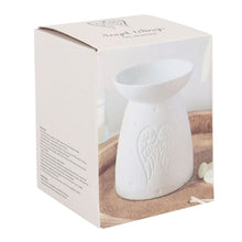 Load image into Gallery viewer, White Ceramic Angel Wings Oil Burner