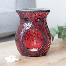 Load image into Gallery viewer, Large Red Crackle Glass Oil Burner