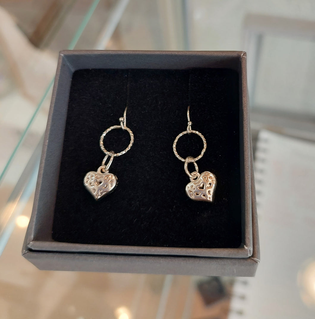 Handmade Silver Heart Earrings