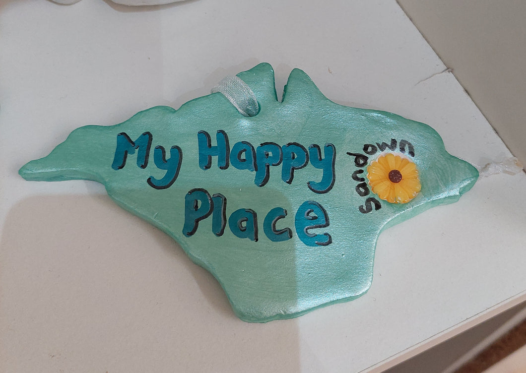 'My happy place' Isle of Wight hanging decoration