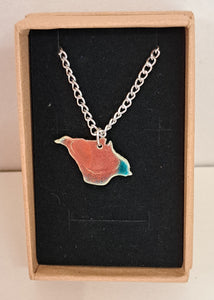 Silver Isle of Wight necklace with coloured enamel glaze