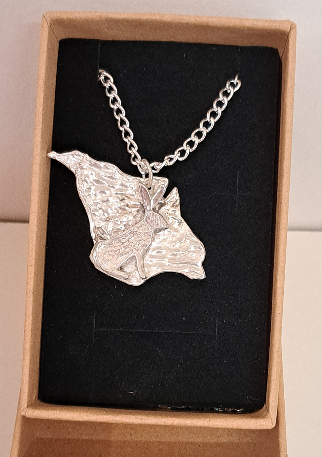 Silver Isle of Wight necklace featuring a hare