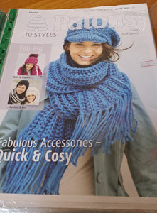 Patons 3837 - Adults Hats and Scarves Knitting Pattern in Super Chunky