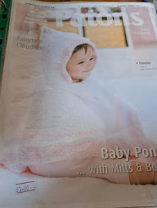 Patons 3976 - Baby Poncho, Mittens and Booties Knitting Pattern