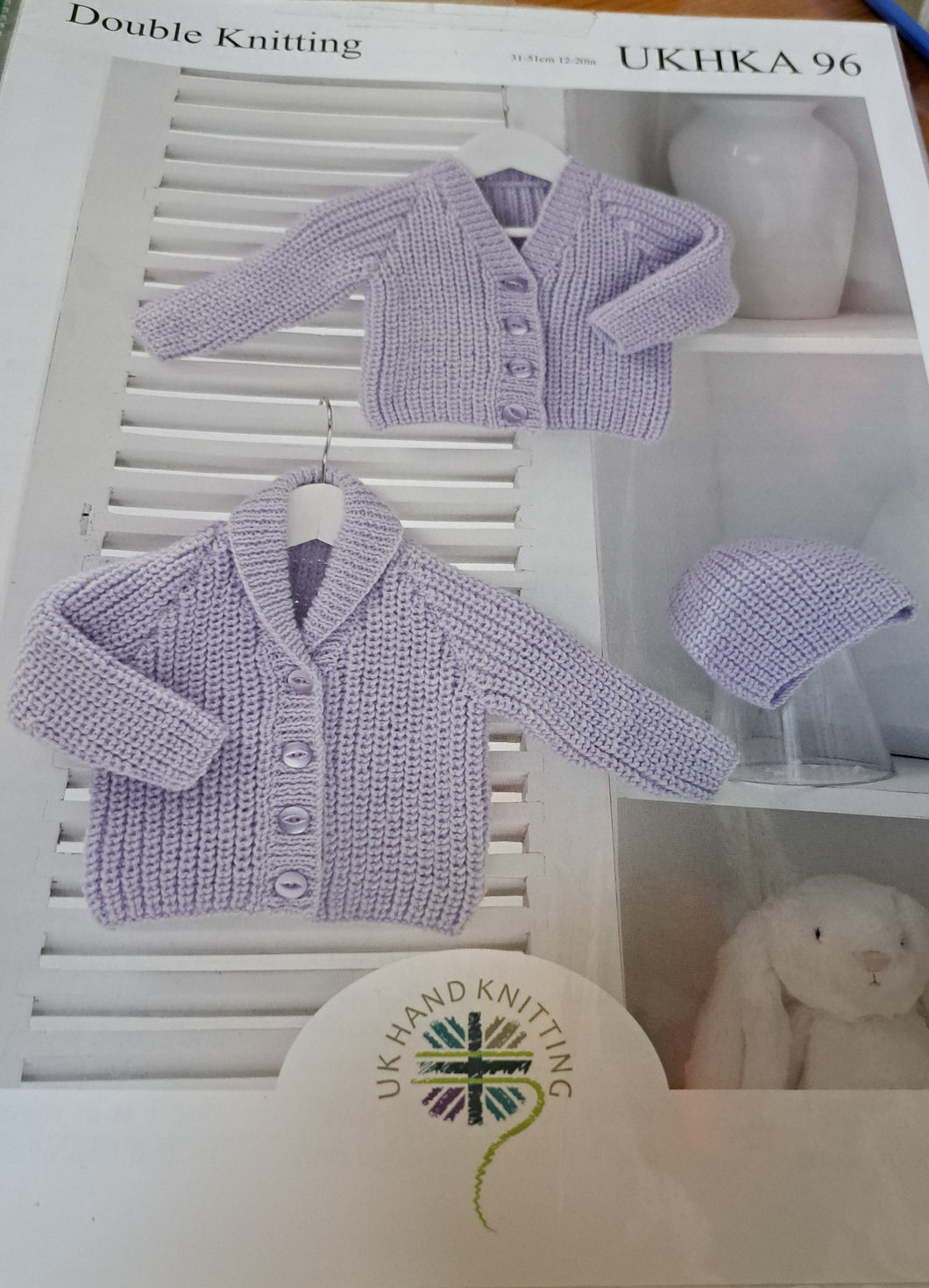 UKHKA 96 - Baby Cardigans and Hat Knitting Pattern (Copy)