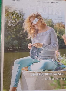 Patons 4066 - Adult Summer Sweater Knitting Pattern in Double Knit