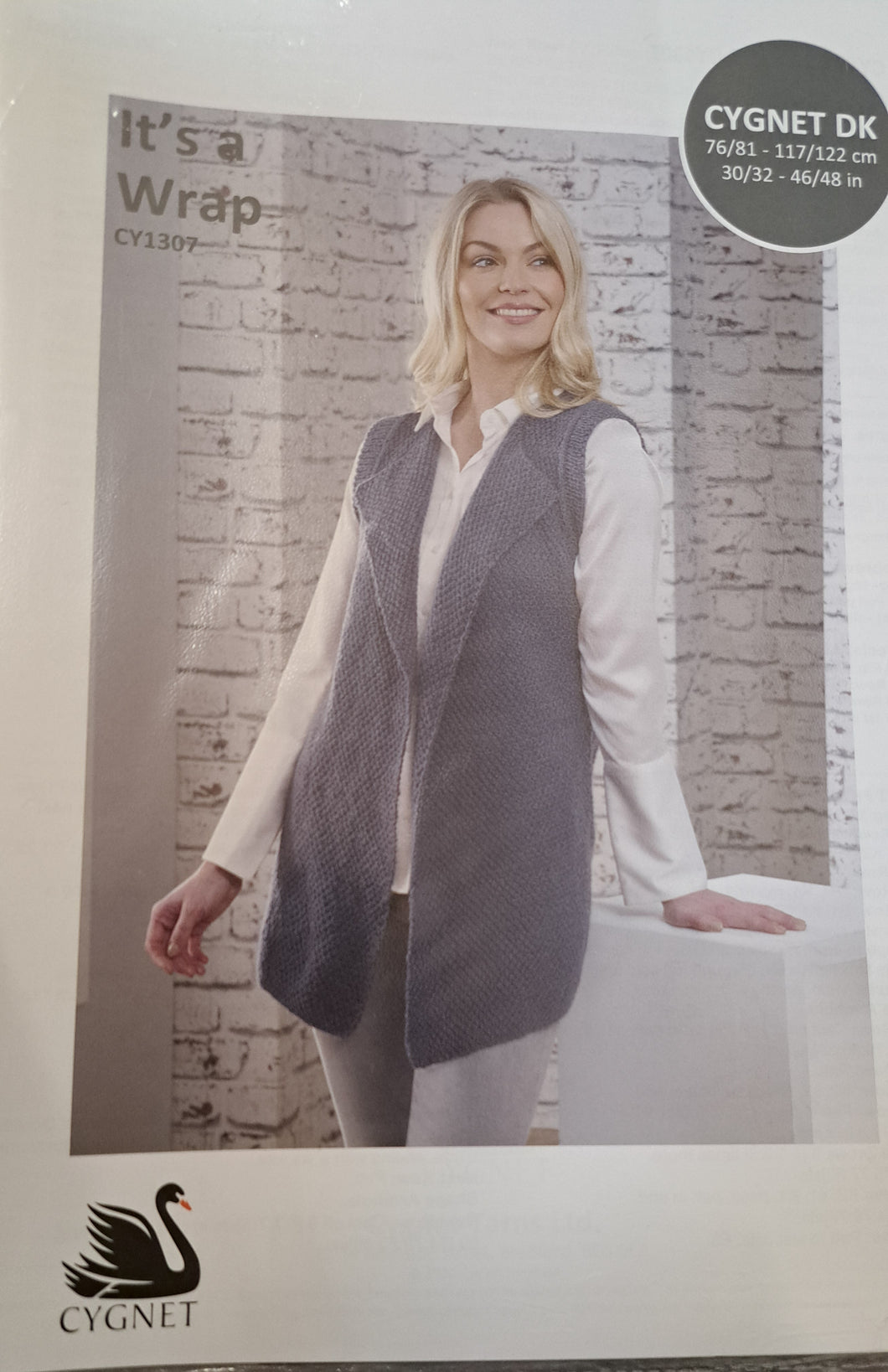 Cygnet CY1307 - Adult Wrap Knitting Pattern in Double Knit