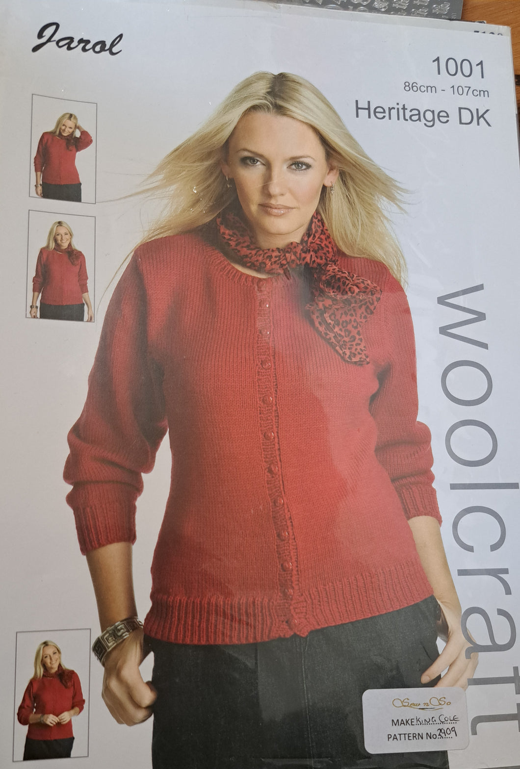 Jarol 1001- Adult Cardigan Knitting Pattern in Double Knit