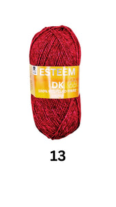 Esteem Double Knit - 100% Recycled Yarn - 16 Colours Available