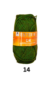 Esteem Double Knit - 100% Recycled Yarn - 16 Colours Available