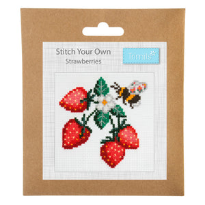 Mini Counted Cross Stitch Kit  - Bee Strawberries