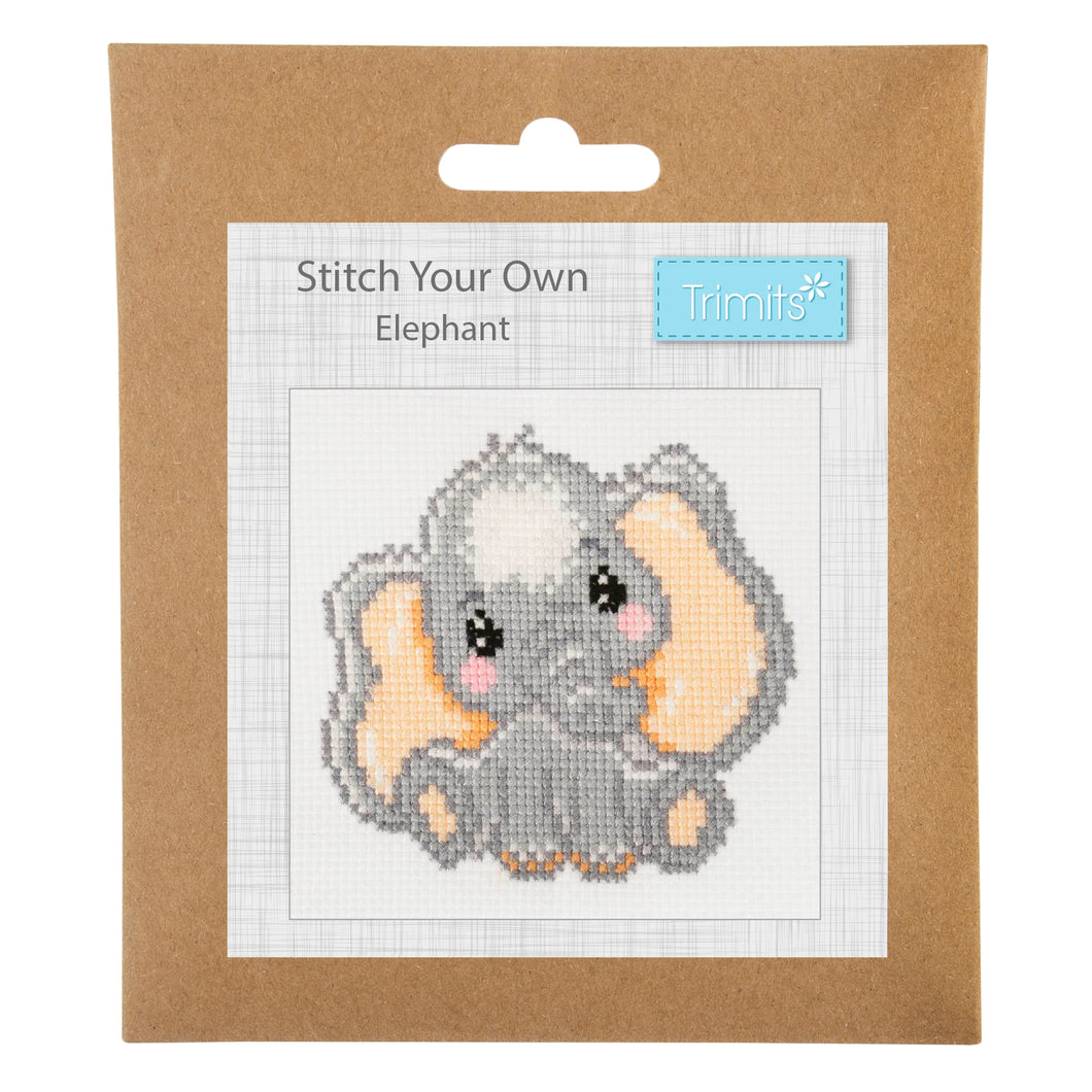 Mini Counted Cross Stitch Kit  - Elephant